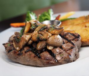 Steak with mushrooms in Palm Coast, Florida
