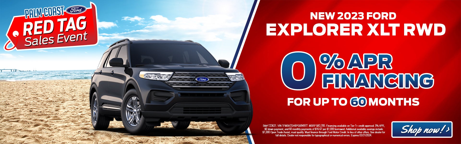 New 2023 Ford Explorer 0% APR Financing for up to 60 Months
