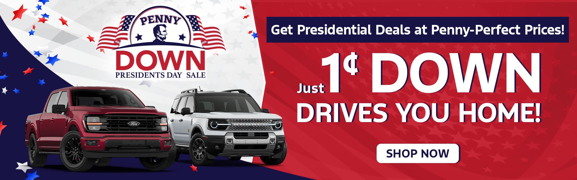 1 cent down on a new Ford